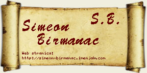 Simeon Birmanac vizit kartica